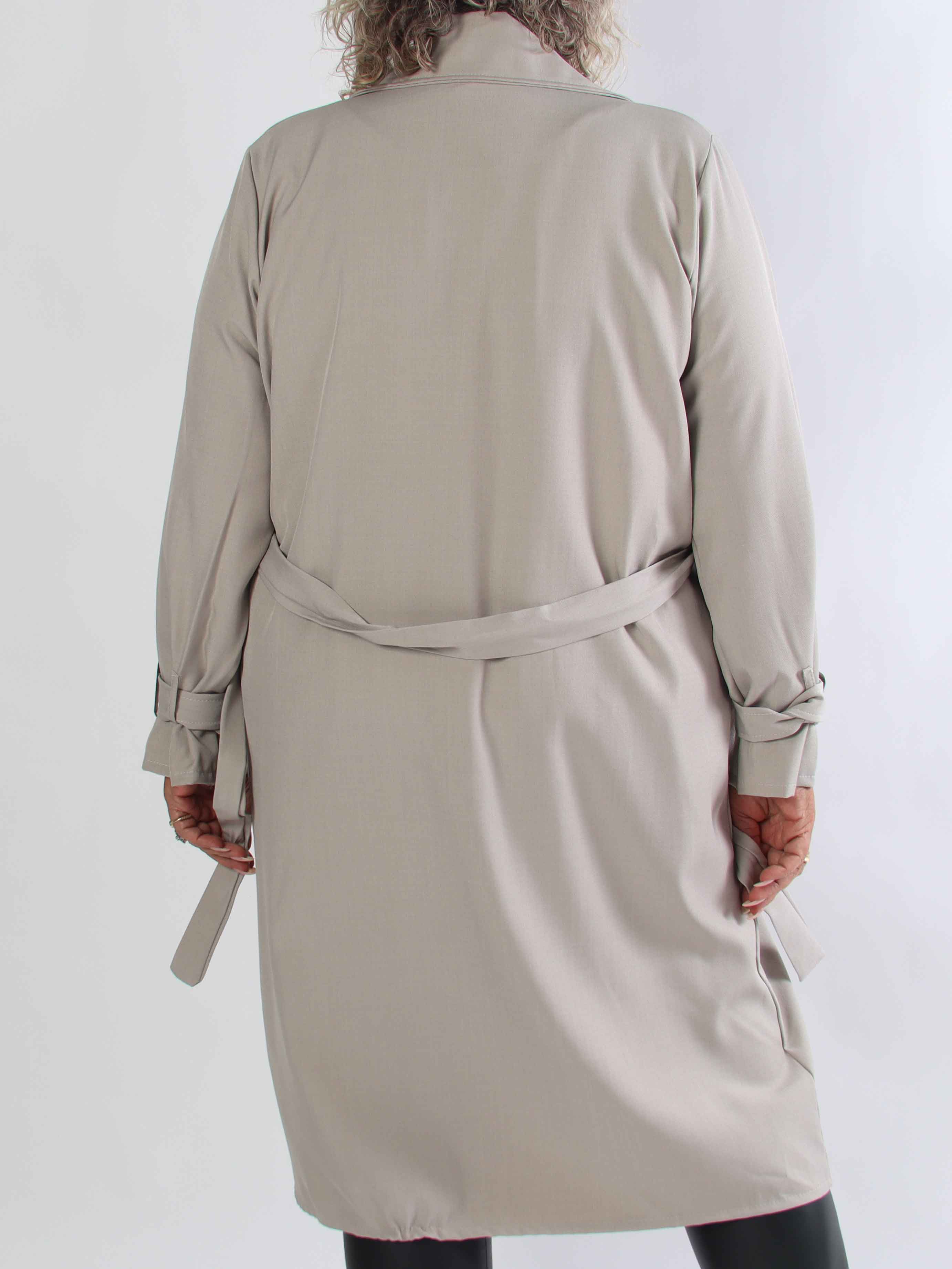 Sharpay 2.0 - Let plus size trenchcoat med bindebånd